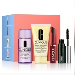 Clinique Discover 4-PC Set NIB Black Honey Skincare Makeup Set Mascara Lotion